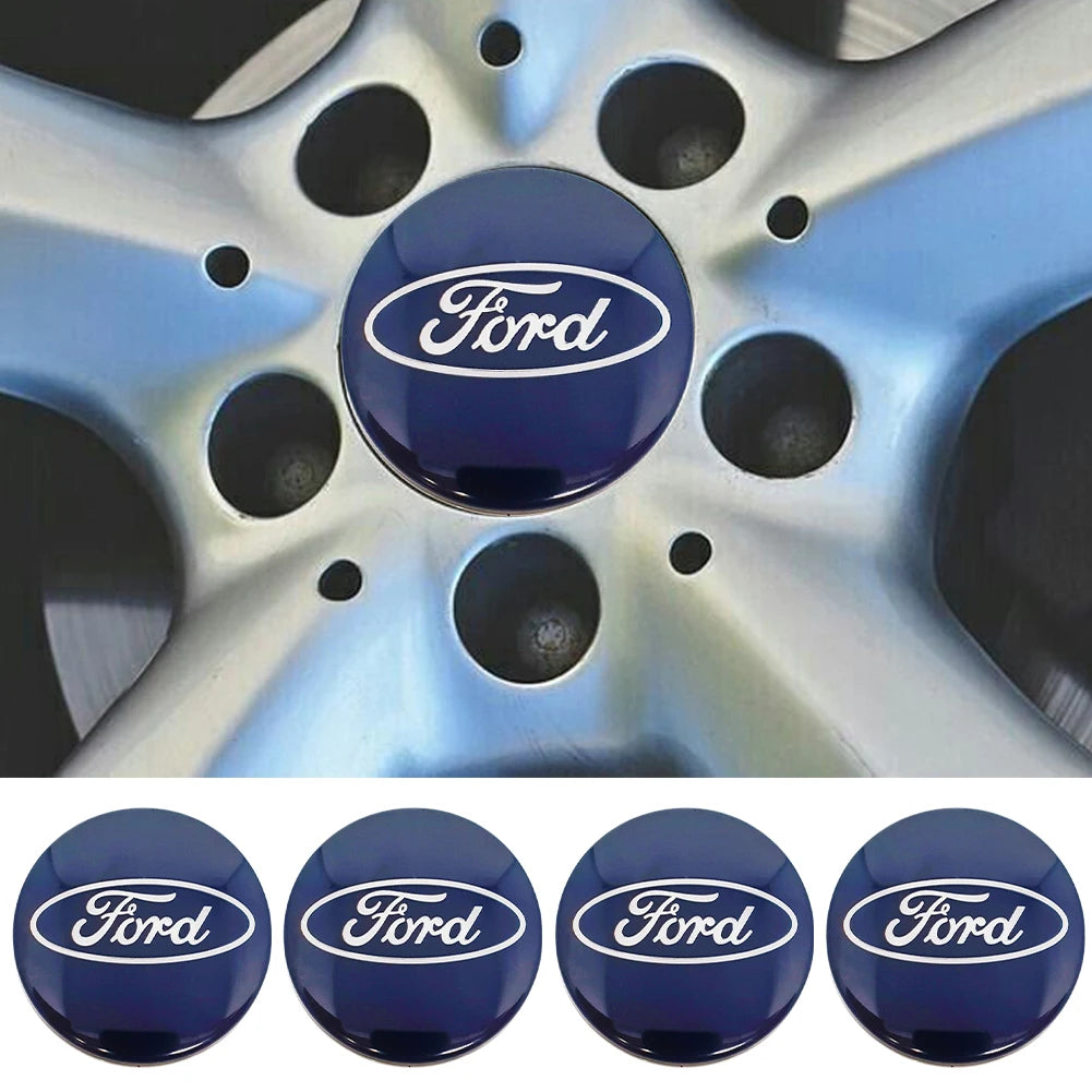 4 X 54MM Wheel Centre Caps Set Hub Centre Rim Cover Badge Blue Center Wheel Cap Kit For Ford Most Models Focus Fiesta Ka Kuga