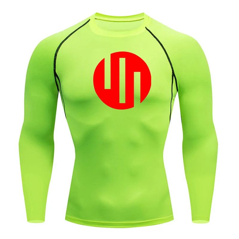 Gym Short Sleeve Running T-Shirt Men's Compression Long Sleeve Shirt Sun Protection Quick Drying Sports Top Black Sportswear 4xl