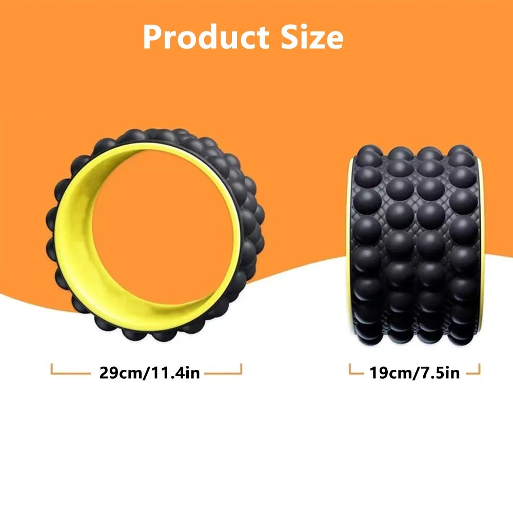 New Premium Foam Yoga Massage Roller Yoga Wheel Back Stretcher Back Massager Cracker for Back Pain Relief Fitness Equipment