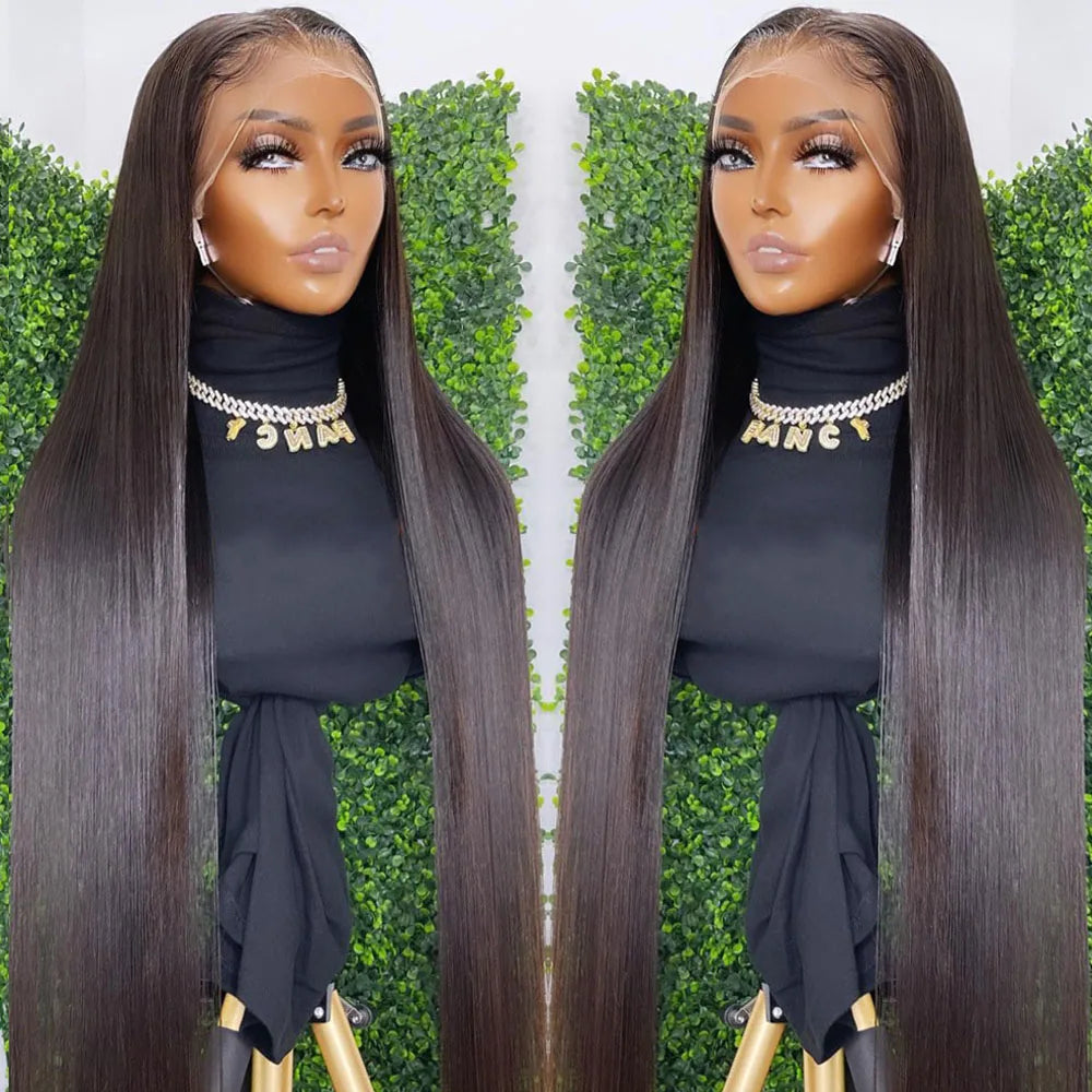 HD Lace Frontal Wig 13x6 13x4 Lace Front Wig Human Hair 30 Inch Bone Straight Transparent Lace Human Hair Wigs 4x4 HD Closure Wig