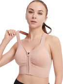 Women Zip Sports Bra Tank Plus Size Shockproof Gather Brassiere Female Yoga Running Fitness Bralette Women's Lingerie Underwear
