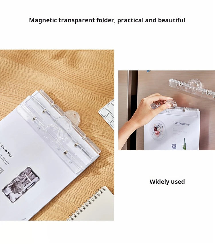 Magnetic Transparent File Folders Strong Suction Not Easy To Fall Off Multifunctional Office Supplies File Folders