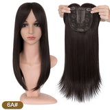 Benehair 14'' 18'' Hair Toppers with Bangs for Women Synthetic 6x6 Top Hairpieces Wigs Long Straight Clip in Hair Extension