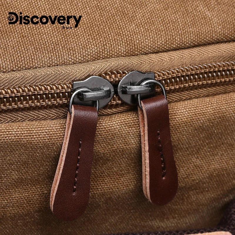 Mochila de lona multifuncional DISCOVERY-SUN, mochila informal para senderismo, mochila escolar para deportes al aire libre, mochila de viaje de gran capacidad.