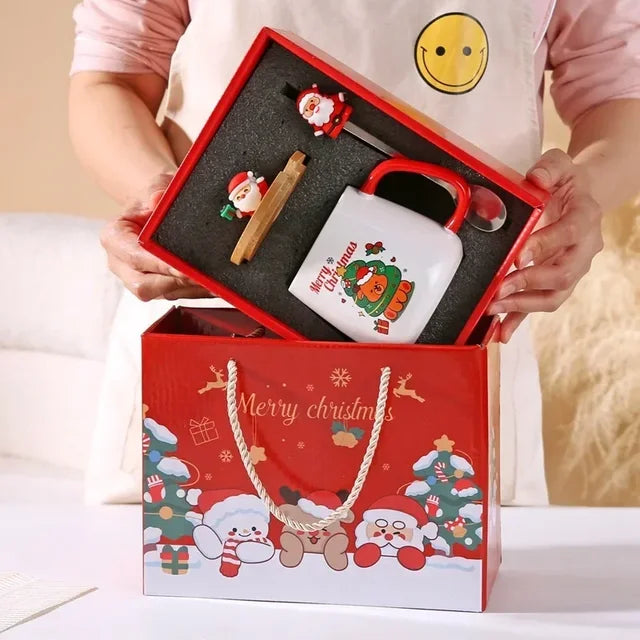 Mug Gift Box Ceramic Mug Christmas Gift Ceramic Mug With Lid With Spoon Set Cup Coffee Cup Christmas 