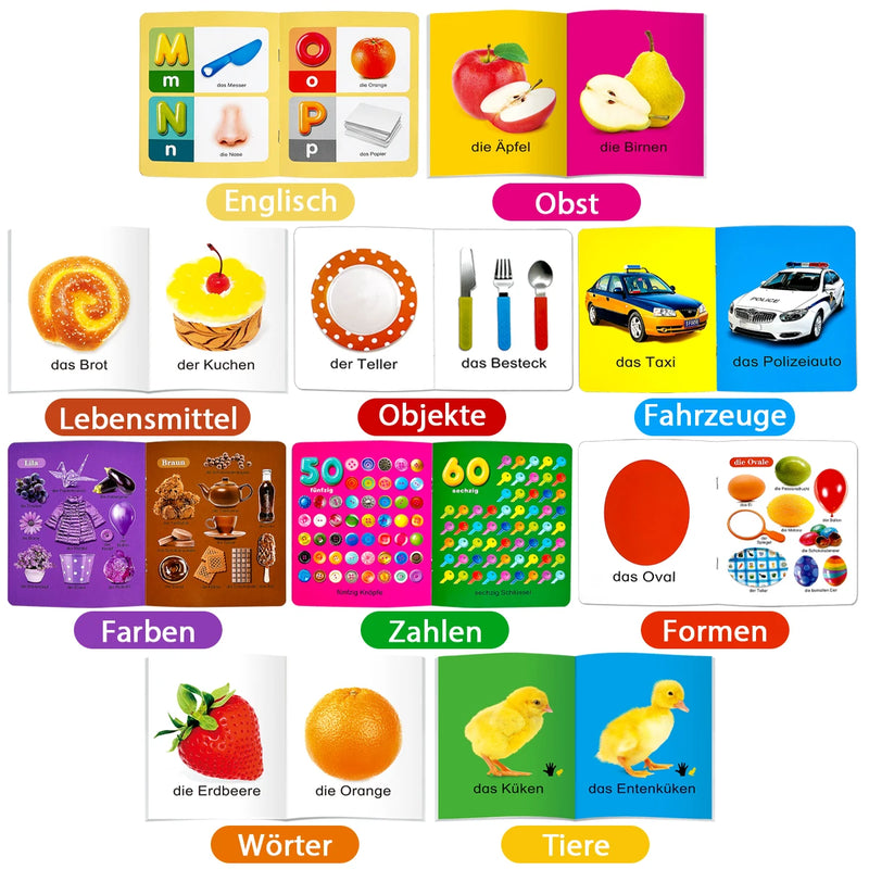 A set of ten children's German language learning encyclopedias