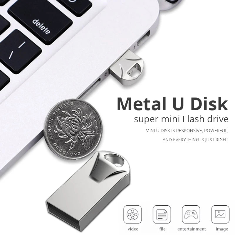 USB Pen Drive 128GB 2.0 USB Flash Drive 4GB 8GB 16GB 32GB Metal PenDrive High Speed ​​Usb Memory stick 256gb 512gb Creative Gifts