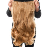 Extensões de cabelo ondulado com mola clip in 60 cm premium sintético resistente ao calor 190g