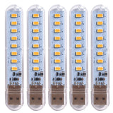 5pcs Portable USB Strip Light Mini Led Night Lights USB Plug Book Lamp Room Emergency Lighting for Power Bank Computer