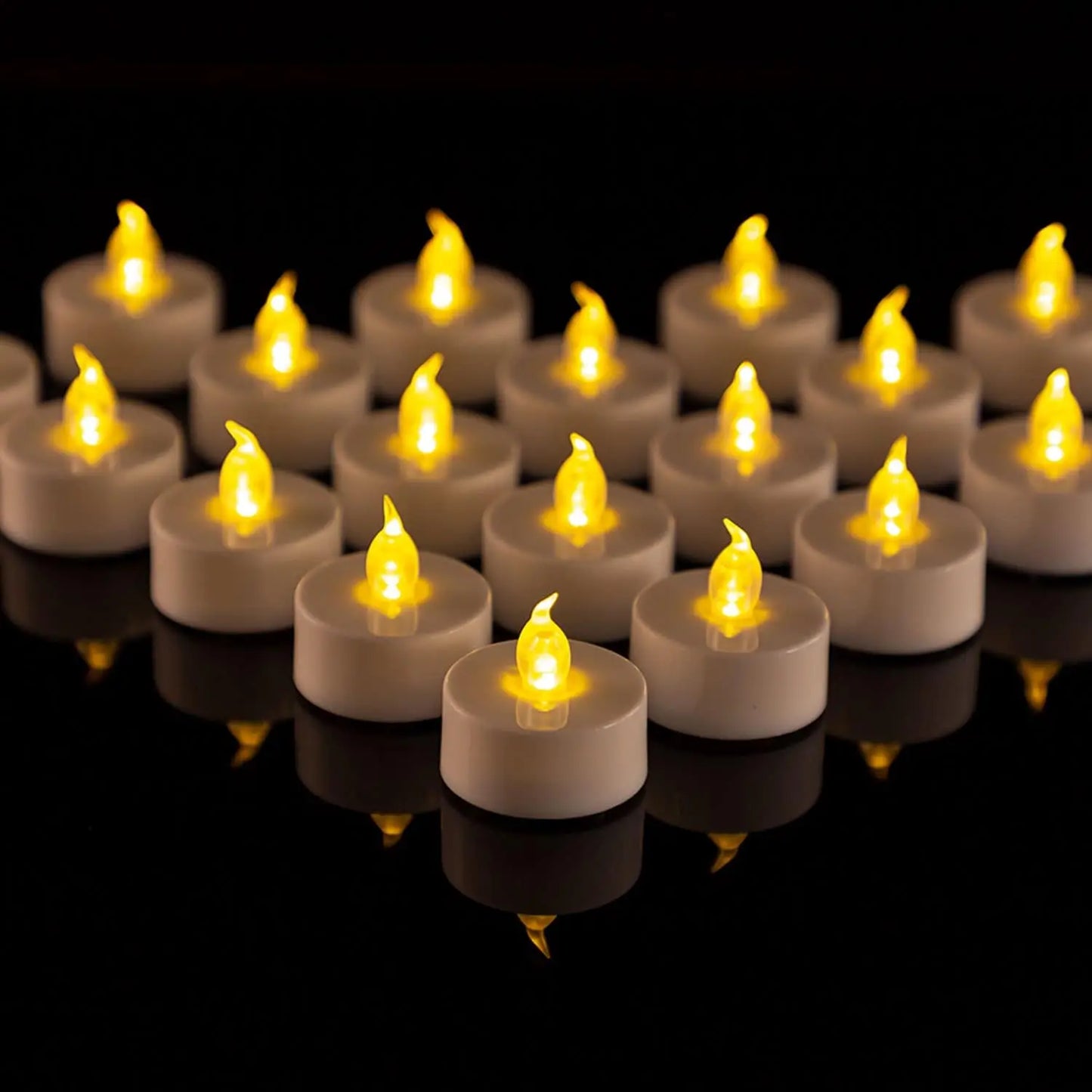 Velas LED 48/24/12 Pacote Velas a pilhas Baterias Luzes Velas para criar ambiente quente naturalmente cintilação brilhante