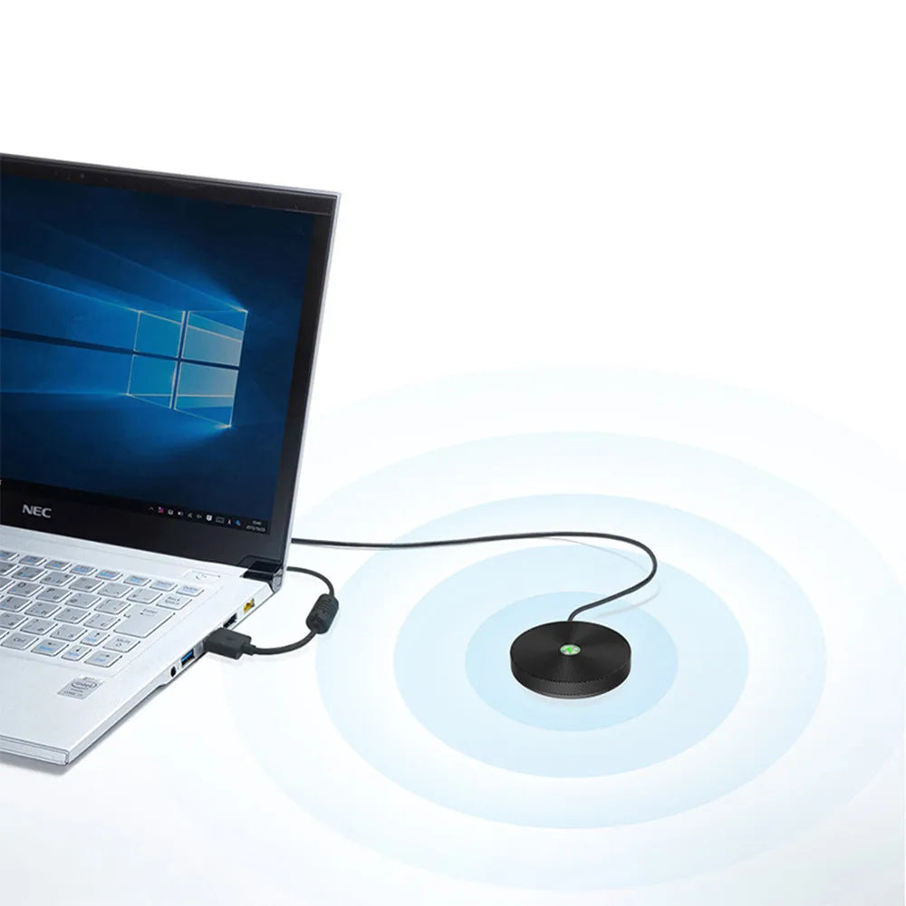 HCSTVCON Microphone Omnidirectional Video Conference Mini Portable 360° Voice Pickup USB Plug for Meeting Business Online Live