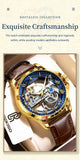CAREKISO Fashion Men's Watches Original Mechanical Leather Men Clock Waterproof Hollow Tourbillon Automatic Man Watch Reloj Male