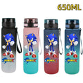 650ML Sonic Hedgehog Sport Water Bottle Large Capacity Cartoon Portable Plastic Water Bottle Drinking Cup Student Birthday Gifts