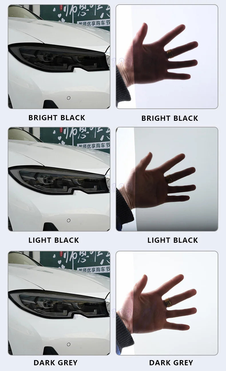 Car Headlight & Taillight & Fog Light Lamp wrap Film Smoke Black TPH PU PPF Protective Film For Car Styling Motorcycle Decorate