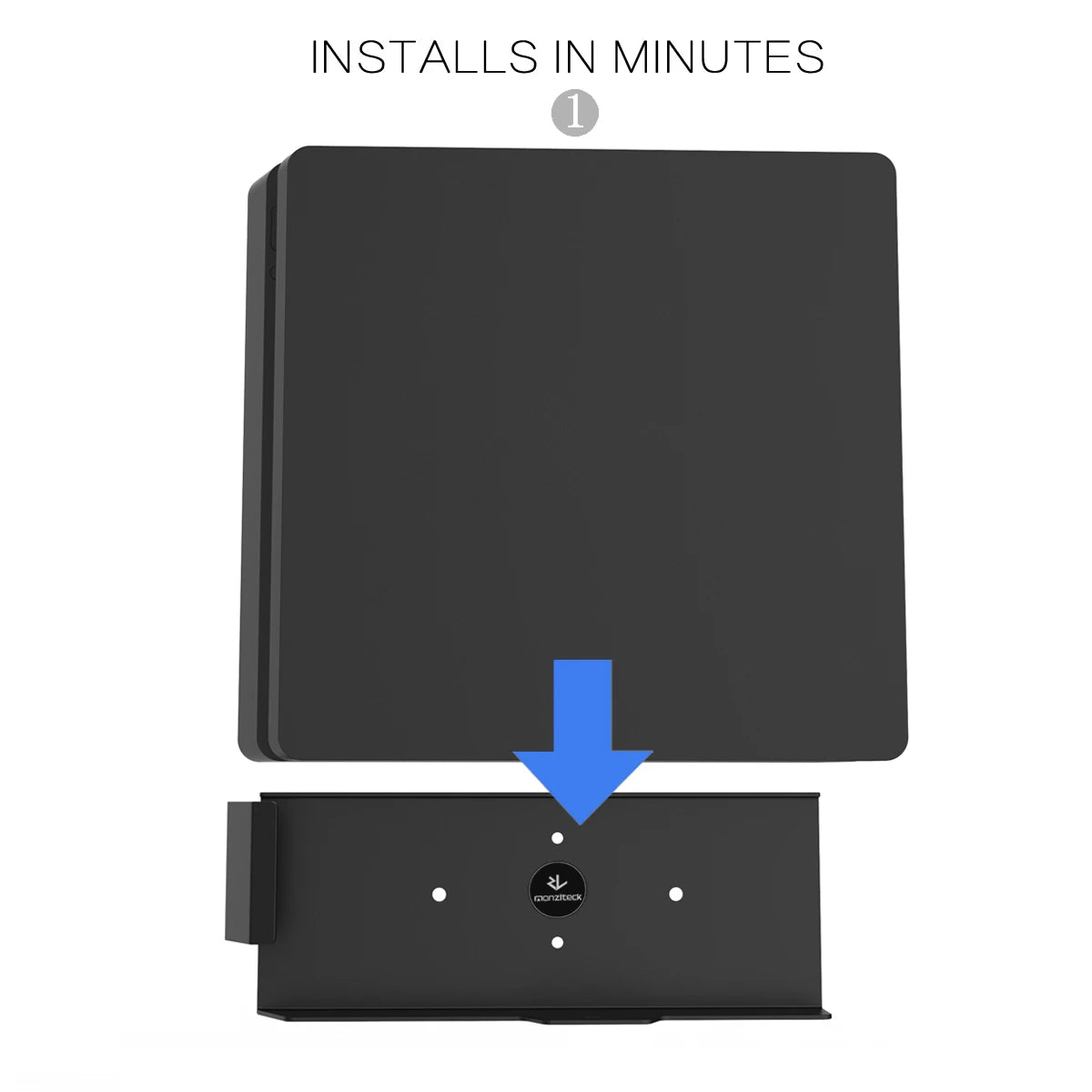 Monzlteck Wall Mount For PS4 Slim, All Metal Vertical Hanging on Wall Space Saver Easy to Install