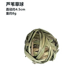 Natural Grass Chew Ball Toy for Guinea Pigs, Rabbits & Hamsters - Interactive Braided Small Animal Toys with Safe Edible Fibers