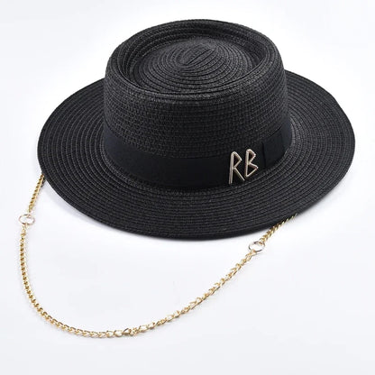 Summer Straw Hats for Women Ribbon Decoration Elegant Ladies Party Dress Hats Travel Beach Sun Hat Chapeau Femme