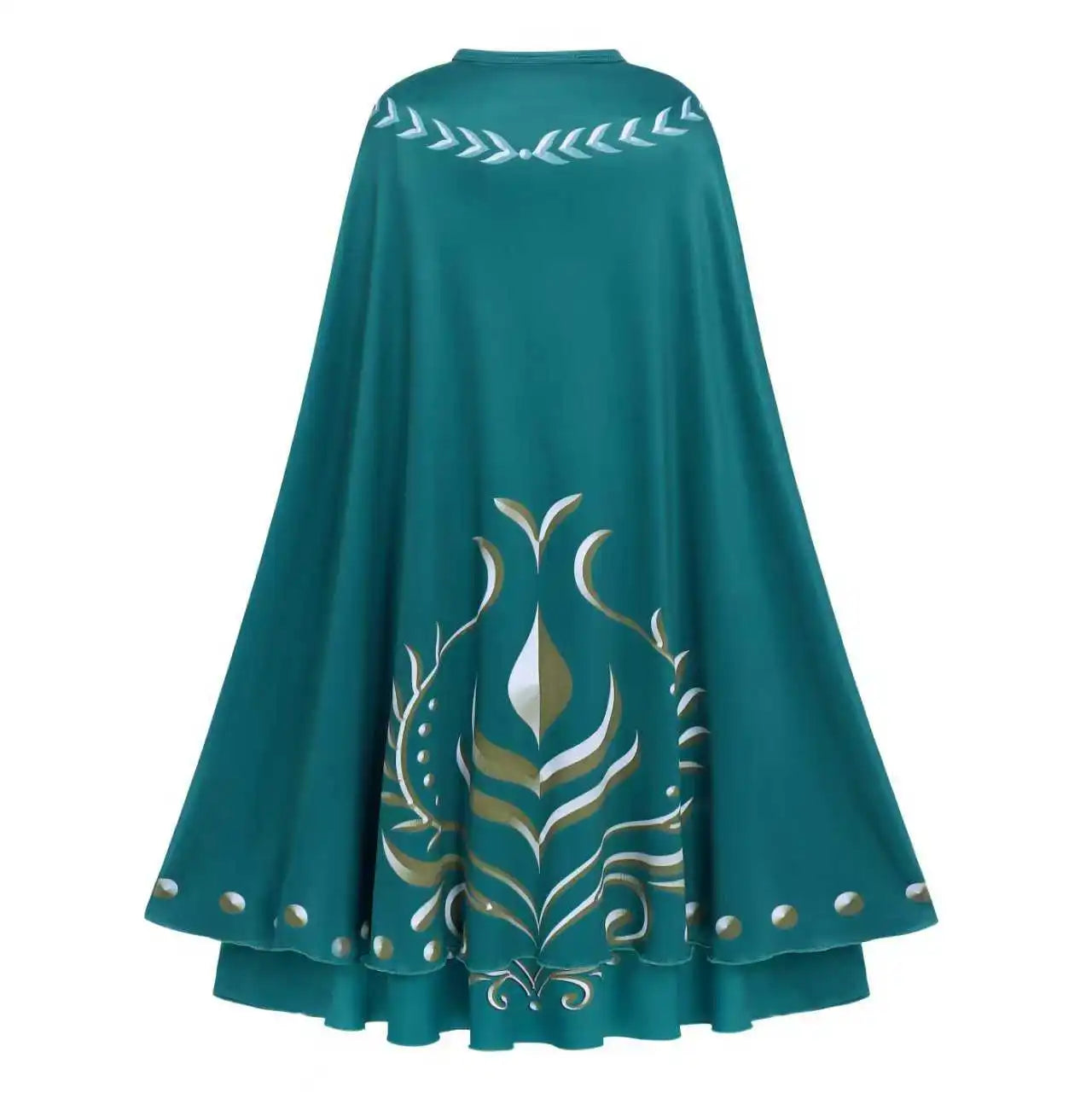 Girls Party Elegant Dresses Anna Princess Girl Cosplay Costume Dark Green Dress With Cloak Carnival Party Kids Birthday Clothes