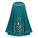 Girls Party Elegant Dresses Anna Princess Girl Cosplay Costume Dark Green Dress With Cloak Carnival Party Kids Birthday Clothes