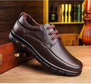 Hot Sale Men Genuine Leather Casual Shoes Soft Sole Lace-up Luxury Brand Middle-aged Old Man Dad Lightweight Loafers Shoes