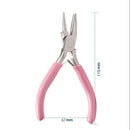 Pink Handle Nickel Iron Single Section Round Concave Pliers Handmade Jewelery Hardware Making Tool Sharp Nose Diagonal Portable