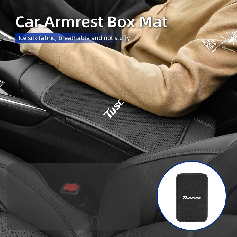 Car Armrest Mat Arm Rest Protection Cushion Interior Accessories For Hyundai Genesis Elantra Grand Santa Fe Palisade Equus