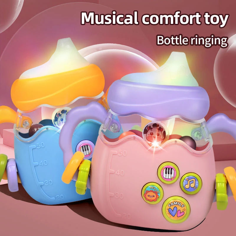 Juguete de biberón con sonajero musical para educación temprana para niños