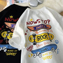 2024 New Boys 100% Cotton Older Children's T-Shirt Summer Short Sleeve Fashion Casual Children's Trendy Top Boys Street T-Shirt