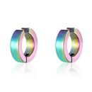 2 pendientes de aro de acero inoxidable 316L de moda, sin perforación, con clip, falsos.