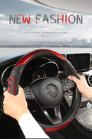 Three-dimensional Honeycomb Steering Wheel Cover  Durable Leather Cover with Anti-slip Linning Universal 14.5-15in