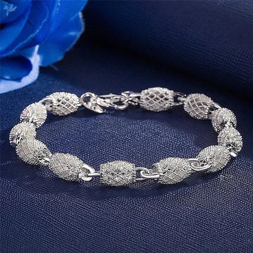 925 Sterling Silver Bracelet for Men Women Flat Side Chain Lobster Clasp Wedding Party Engagement Jewelry 5mm 20cm 