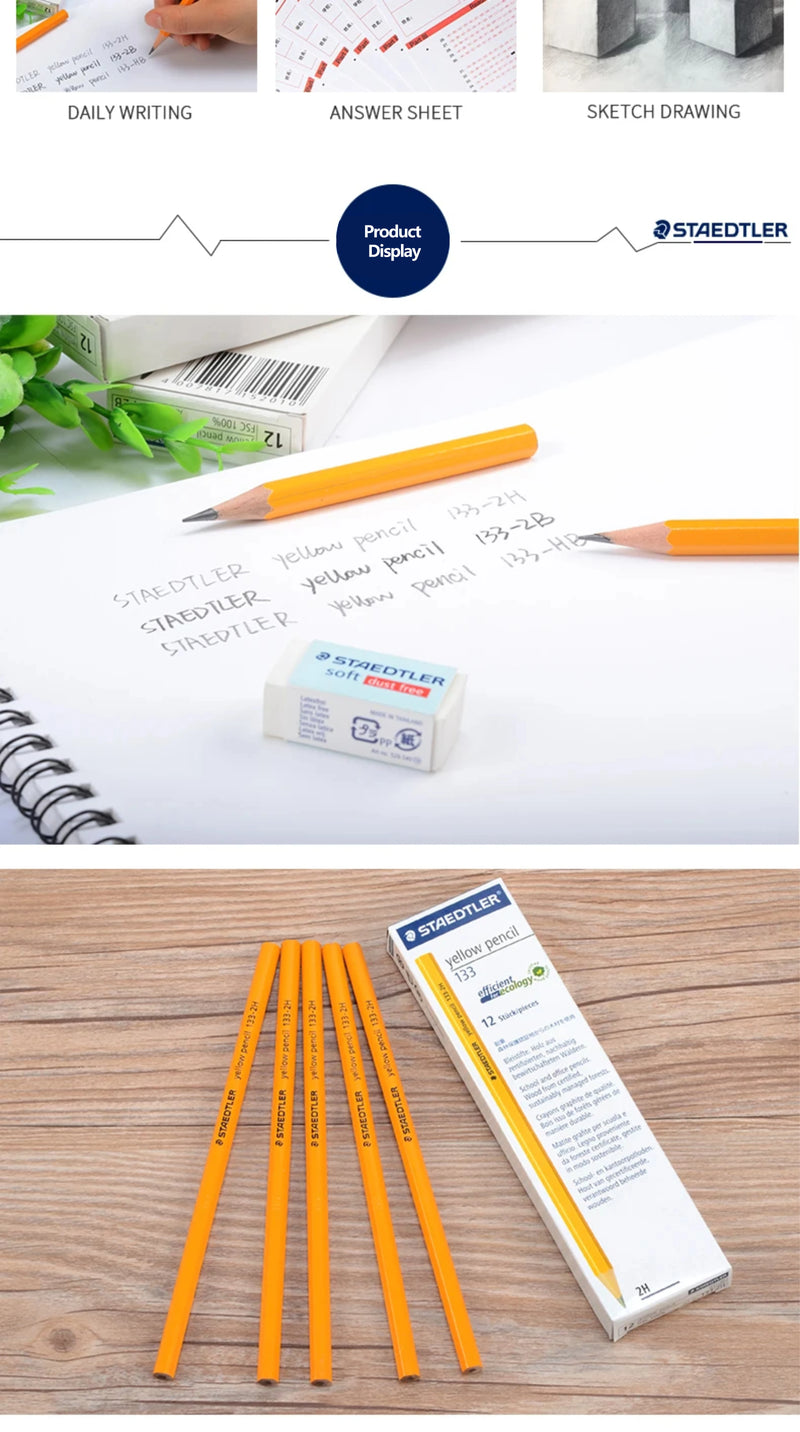 12pcs STAEDTLER Pencil HB/2B School Stationery Office Supplies Drawing Sketch Pencil Student Art Supply