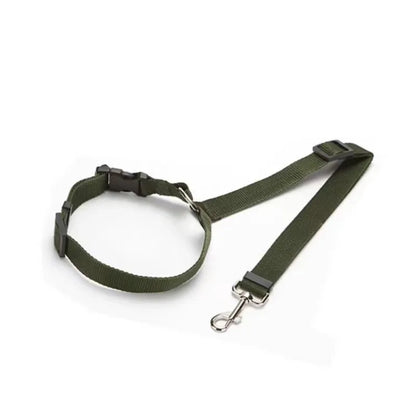 Cinturón de seguridad para mascotas dos en uno de color sólido, correa de nailon para el asiento trasero, arnés ajustable para perros, collar, accesorios para mascotas
