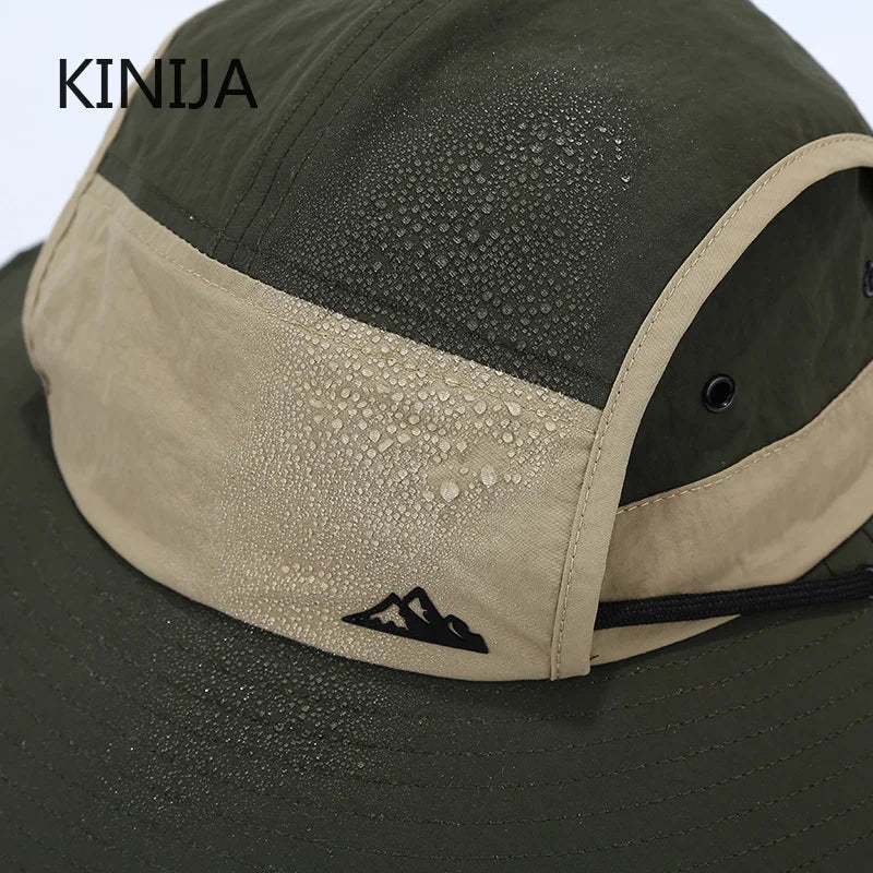 Summer Outdoor Sun Protection Hat for Women Men Hiking Fishing Sunscreen Visor Cap Large Brim Shawl Quick Drying Fisherman Hat