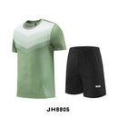 Fitness Clothes Ice Silk Quick Drying T-shirt Suit Men Short Sleeve Running Sportswear Shorts Tracksuit Gym Sports Training Sets