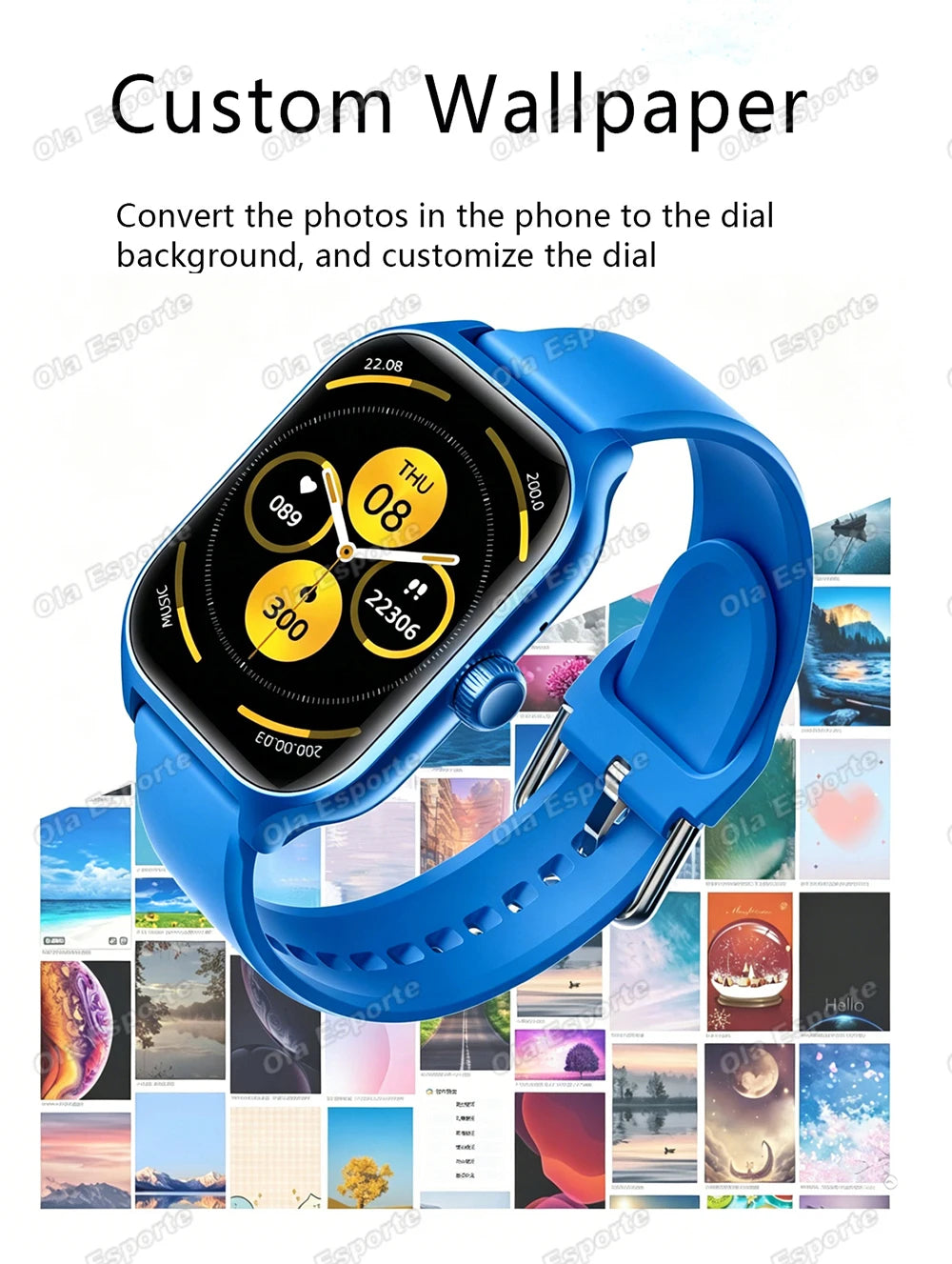 New Smart Watch Bluetooth Call Camera Control Multiple Sports Modes Watches Heart Rate Blood Oxygen Sleep Monitoring Smartwatch