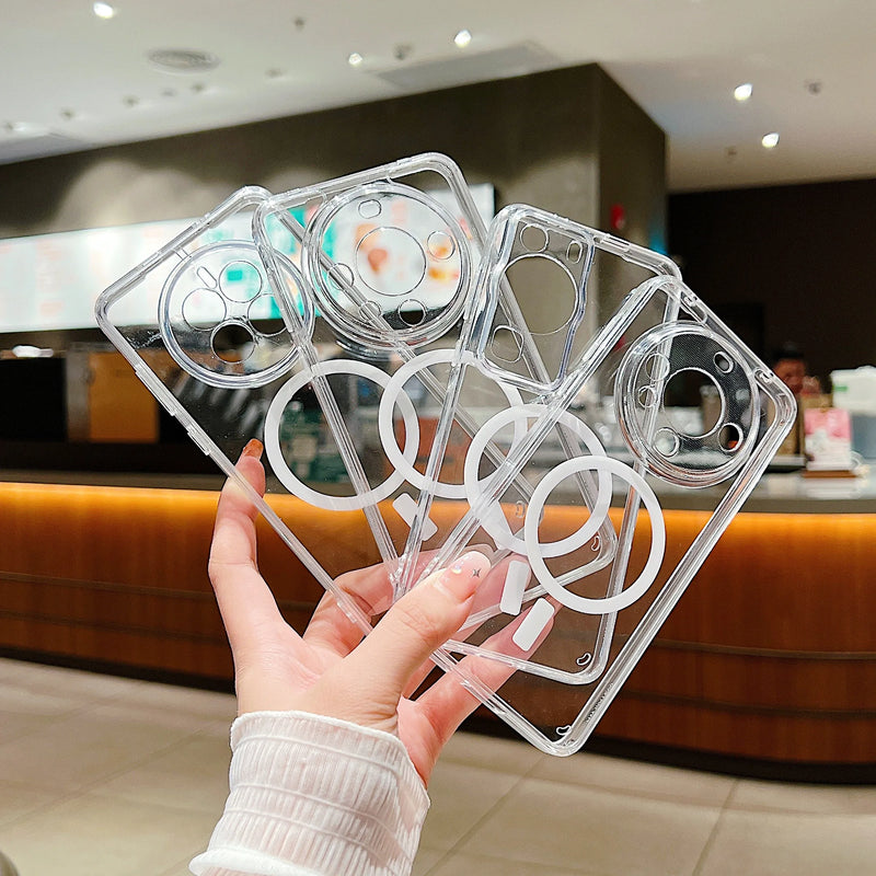 Transparent For Magsafe Case for Xiaomi Mi 15 14 13 Pro Ultra 13T 14T Redmi Note 13 14 4G 5G Magnetic Shockproof Hard Cover