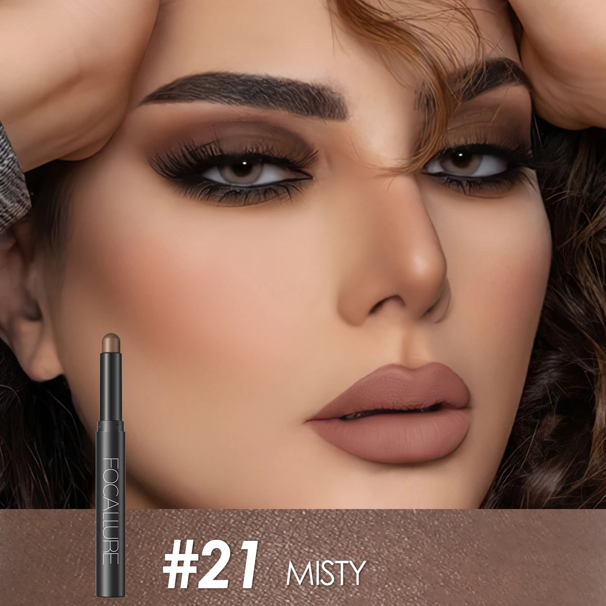 FOCALLURE Lápiz de sombra de ojos perlado de 24 colores, resistente al agua, con brillo, pigmento brillante, delineador en barra, herramientas de maquillaje