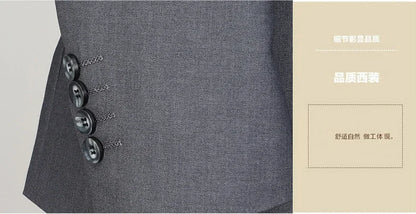2024 Two-button Suit for Men (suit + Trousers) Handsome Slim-fit Business Professional Work Formal Two-piece Set  S-6XL