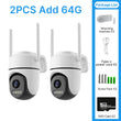 WONSDAR 2pcs PTZ Camera Outdoor IP Camera Video Surveillance WiFi Camera Home Security Protection Motion Detection Alarm iCsee