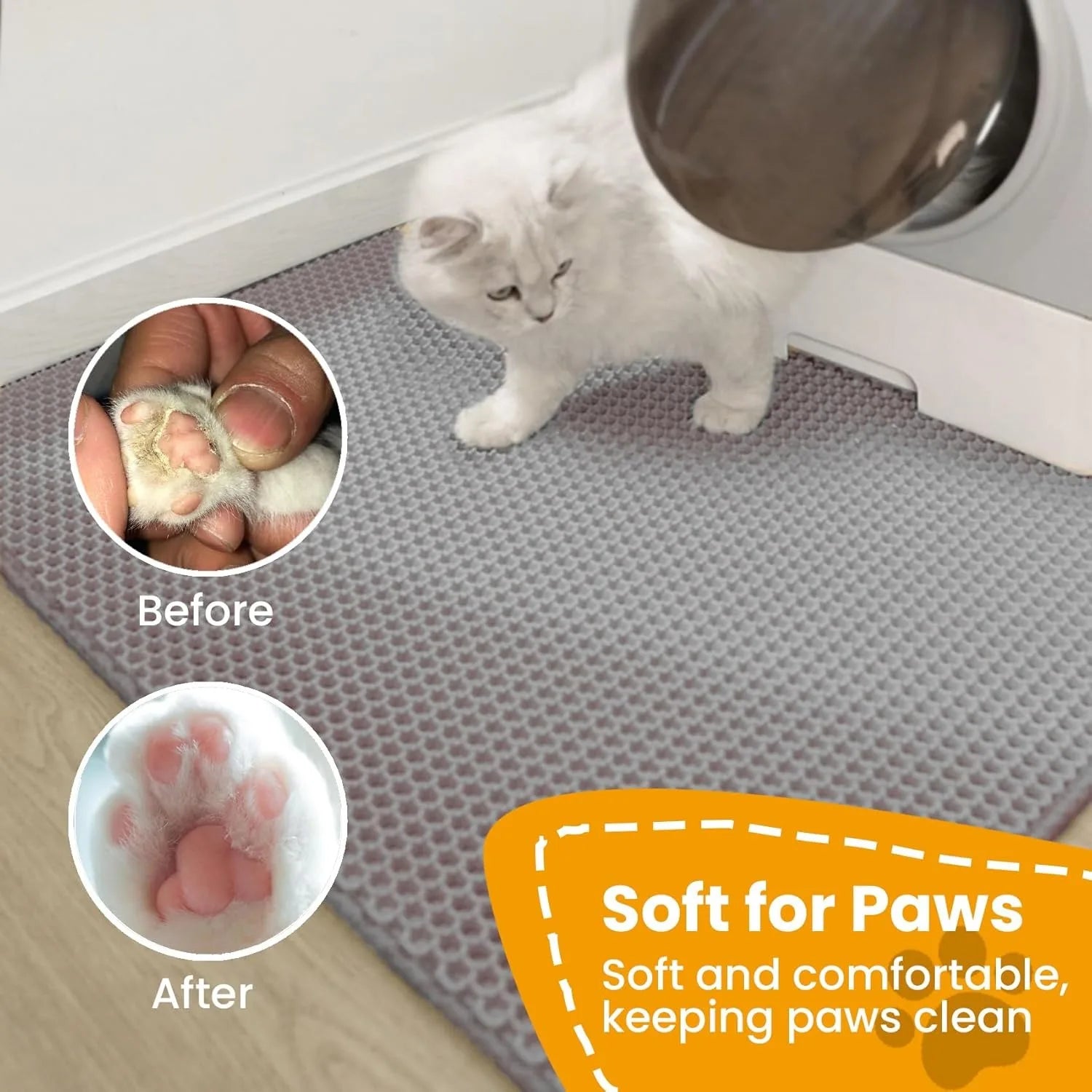 Cat Litter Mat Double Layer Pet Non-Slip Large Cat Litter Box Filter Mat Wear-Resistant Waterproof Anti-Slip Cat Litter Mat