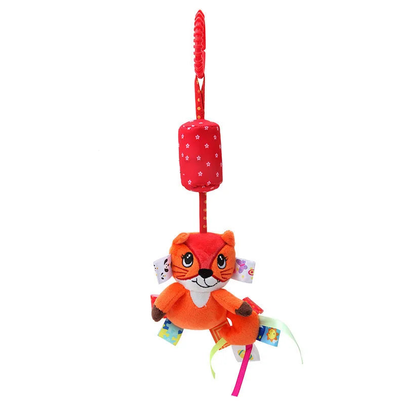 Baby Hanging Rattles Soft Sensory Learning Toy Plush Animals Stroller Infant Car Bed Crib Travel Activity for Babies Toddlers