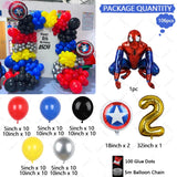 Spiderman Latex Balloons Garland Arch Kit para crianças, vermelho e azul, Birthday Party Decors, tema de super-herói, 1 conjunto, 1 conjunto, 1 conjunto