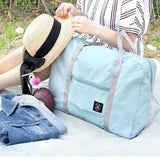 New Polyester Travel Handbag Large Capacity Waterproof Duffle Bag Solid Color Foldable Hand Luggage Shoulder Bag Women&Men
