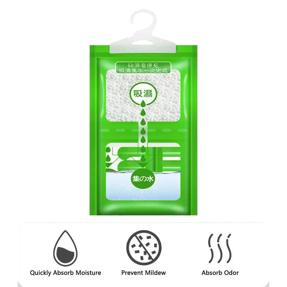 10PCS Moisture Absorber Hanging Bag Moldproof Wardrobe Antihumidity Bags Dry Bag Dehumidification for Closet Indoor Desiccant