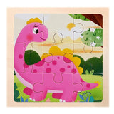 Novo Quebra-Cabeça de Madeira Montessori de 9 Peças – Temas de Dinossauros e Transportes (Estilo Cartoon) – Quebra-Cabeça 3D Educativo para Aprendizado Precoce