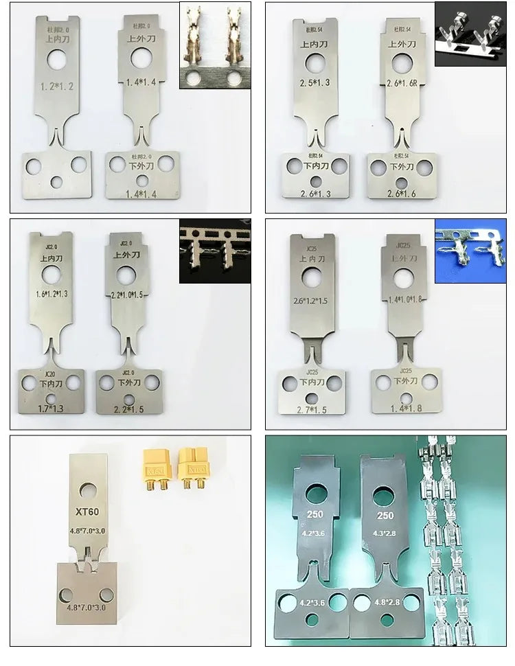 4pcs/set Terminals Crimping Machine Applicator Die Set Mold Blade Various Models For Terminal Machine Crimp Tools Accessories