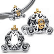 Cinderella Sparkling Transport Charm Silver Plated Fit Charms 925 Silver Original Bracelet for Jewelry Making