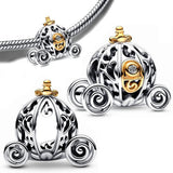 Cinderella Sparkling Transport Charm Silver Plated Fit Charms 925 Silver Original Bracelet for Jewelry Making