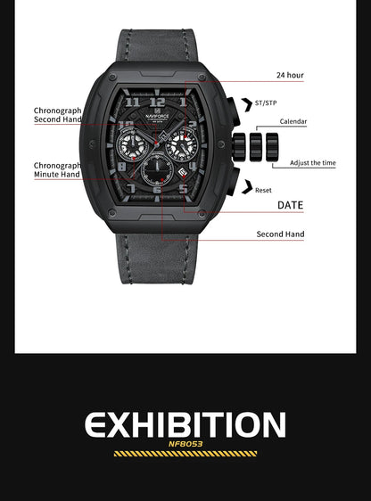NAVIFORCE Luxury Brand Men Sports Watch Quartz 24 Hours Chronograph Waterproof Male Wristwatches Date Display Clock Reloj Hombre